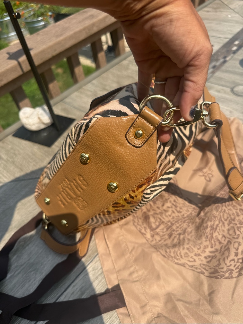 EUC Vintage Original by Sharif 1827 exotic genuine leather Hobo Shoulder Bag - Picture 10 of 13